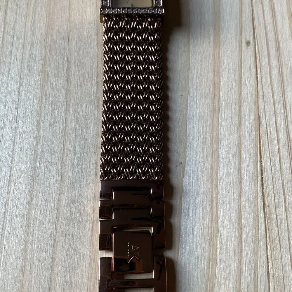Anne Klein Mother of pearl Watch With Rhinestone Bezel New Battery